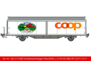 Art. Nr. 560 214 SBB Schiebewandwagen Hbis/Hbils | 21 RIV 85 SBB-CFF 237 0 131-4