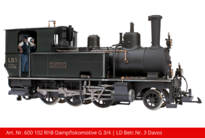 Art. Nr. 600 102 RhB Dampflokomotive G 3_4 _ LD Betr.Nr. 3 Davos
