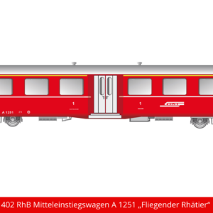 Art. Nr. 660 402 RhB Mitteleinstiegswagen A 1251 „Fliegender Rhätier“