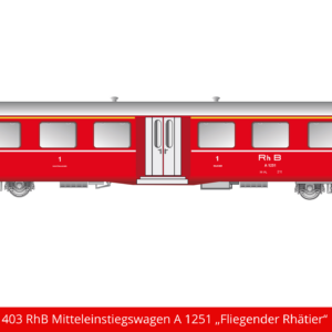 Art. Nr. 660 403 RhB Mitteleinstiegswagen A 1251 „Fliegender Rhätier“