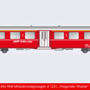 Art. Nr. 660 405 RhB Mitteleinstiegswagen A 1251 „Fliegender Rhätier“